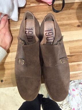 1901 Brown Suede Double Monk Strap Oxfords